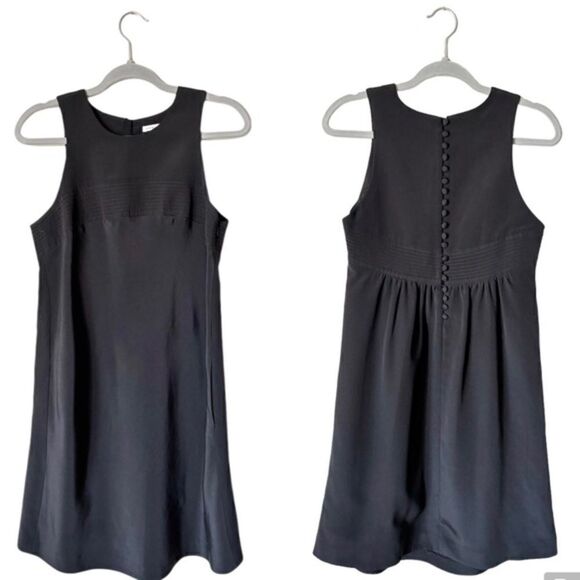 Vince  Mini Black Dress Crew Neck Sleeveless Size 8 - Picture 1 of 12
